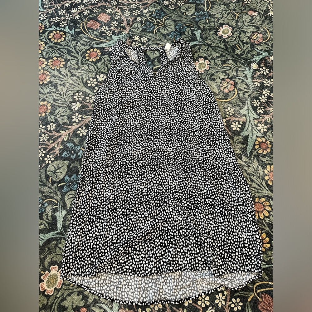 Old Navy Women's Black and White Pattern V Neck Sleeveless Dress Size Large